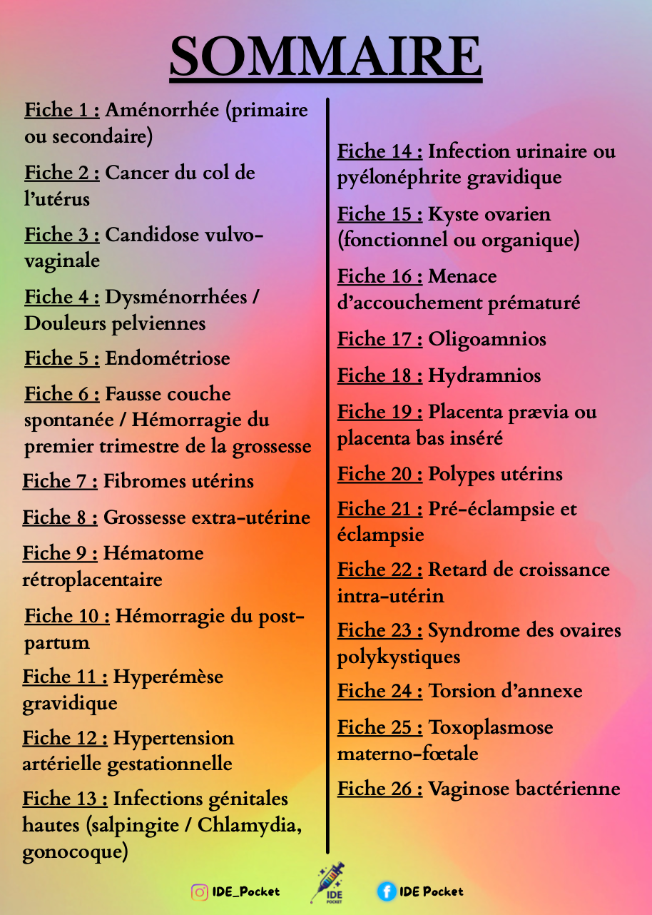 Pathologies gynécologiques et obstétricales