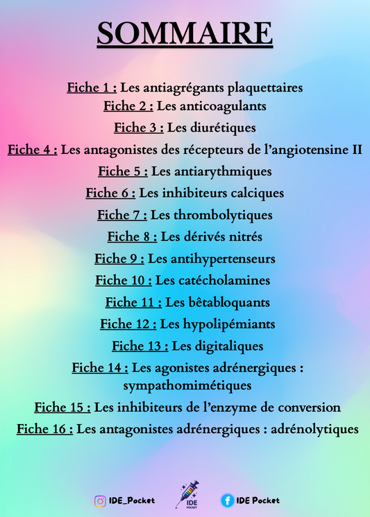 Médicaments en cardiologie / Réa / Hémostase